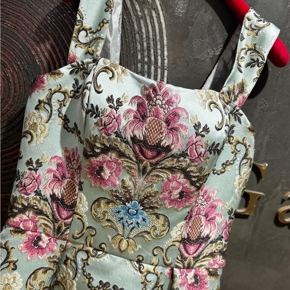 NWT Jovani formal evening Dress with Pink and Blue Floral Accents size 14 - Picture 5 of 7